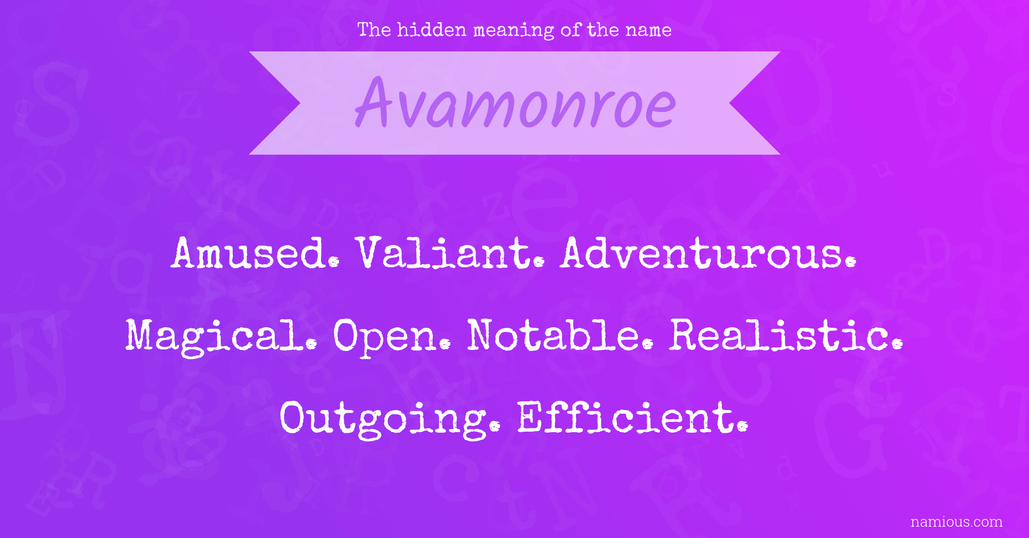 The hidden meaning of the name Avamonroe