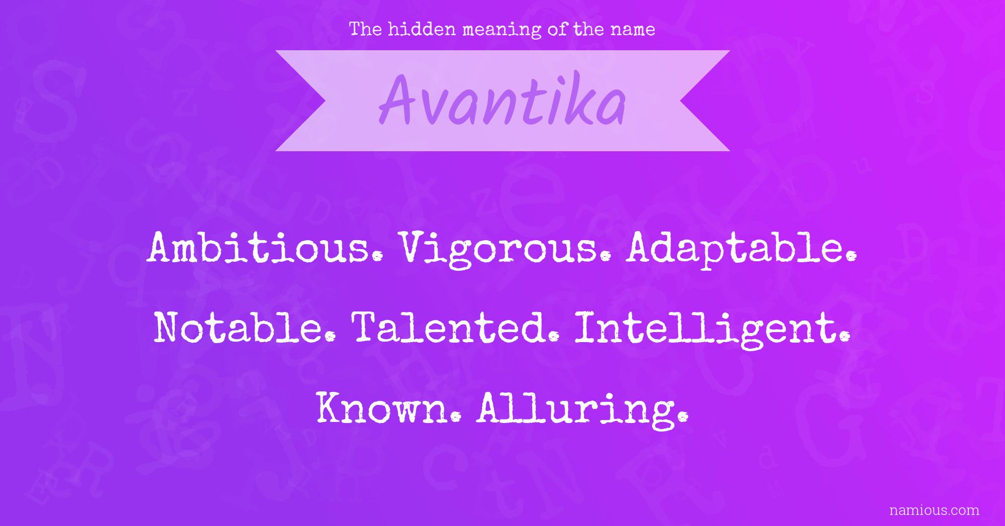 The hidden meaning of the name Avantika