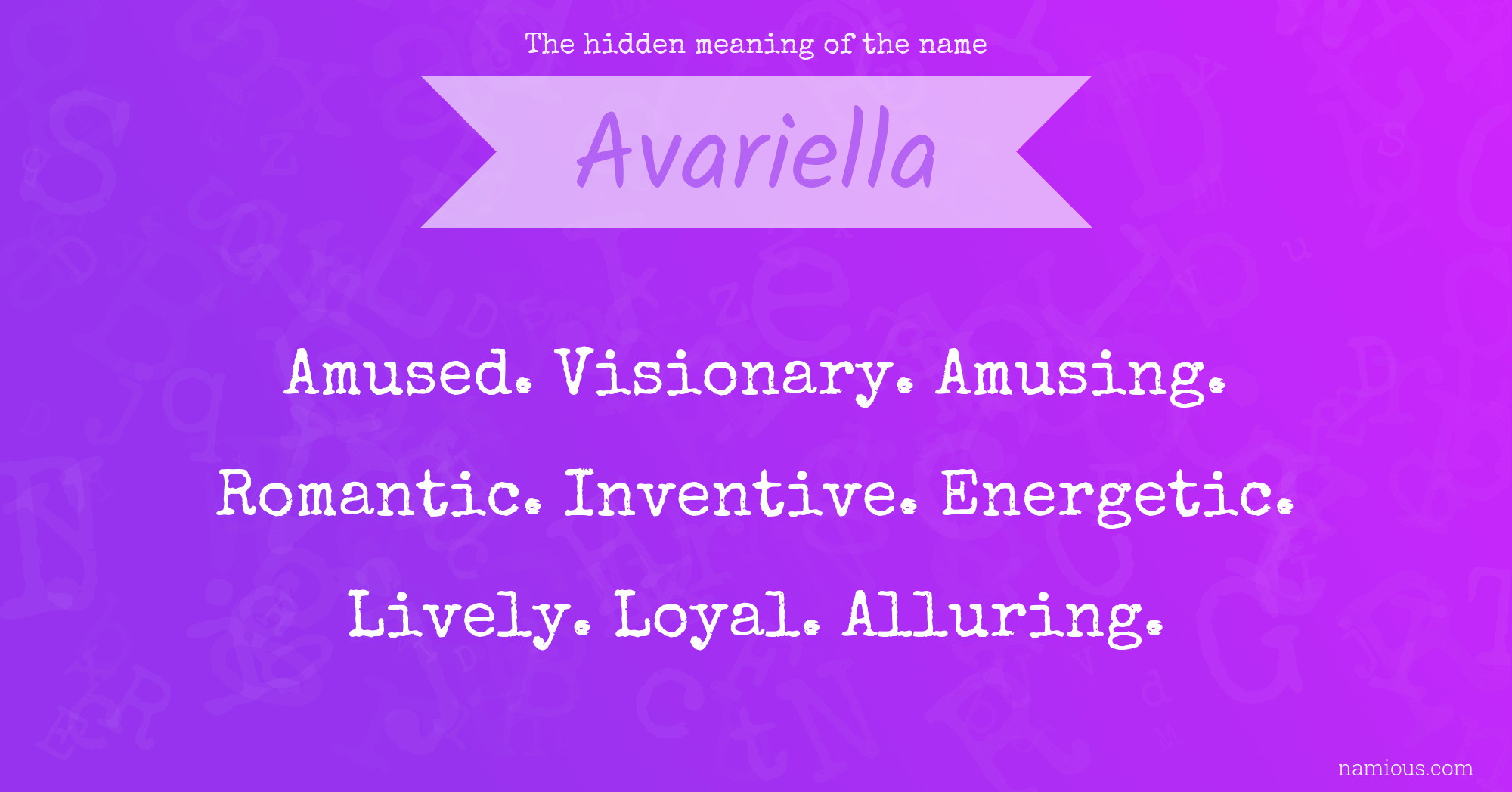 The hidden meaning of the name Avariella