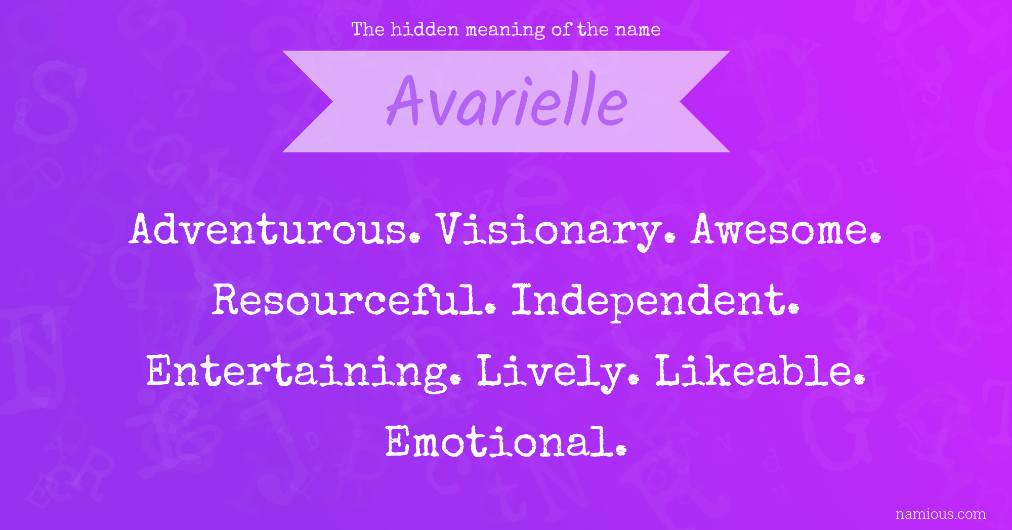 The hidden meaning of the name Avarielle