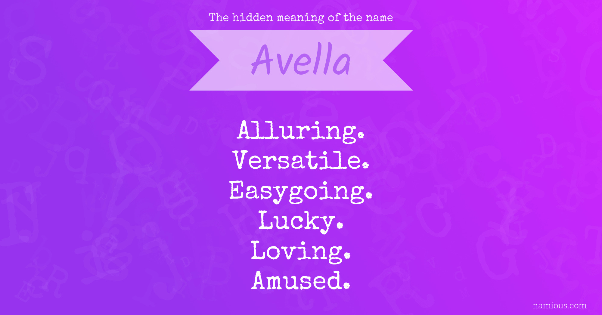 The hidden meaning of the name Avella