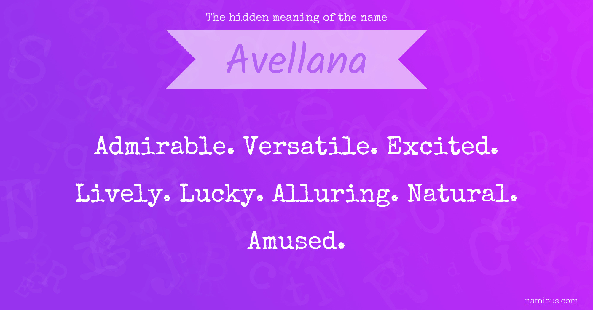 The hidden meaning of the name Avellana