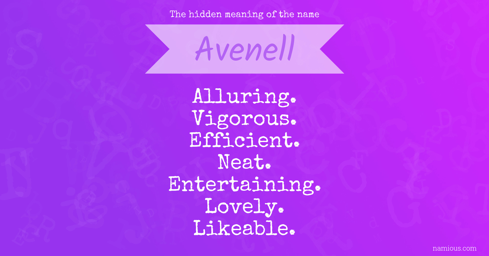 The hidden meaning of the name Avenell