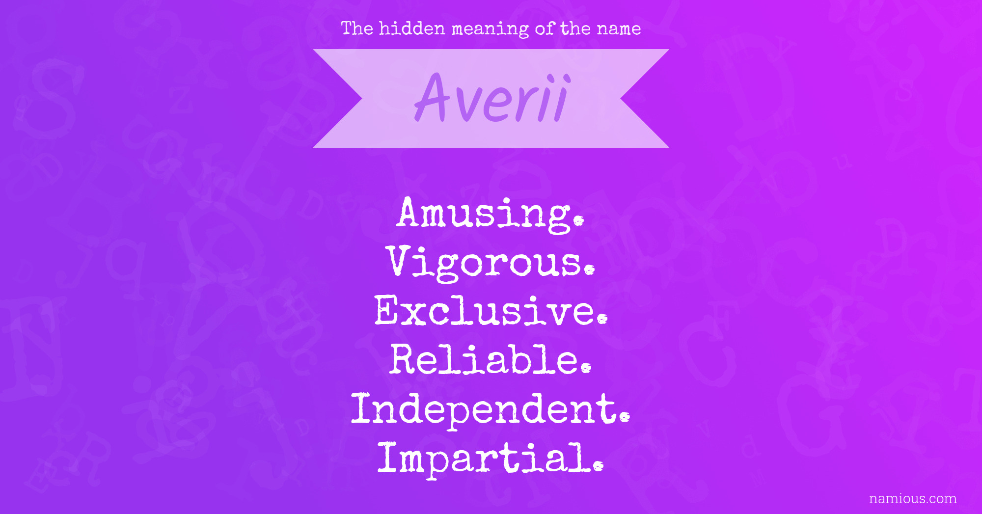 The hidden meaning of the name Averii