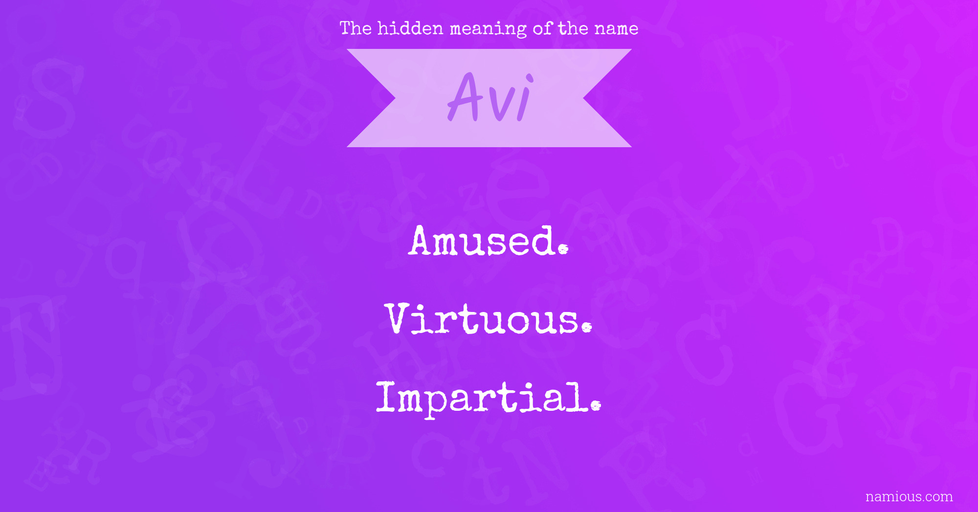 The hidden meaning of the name Avi