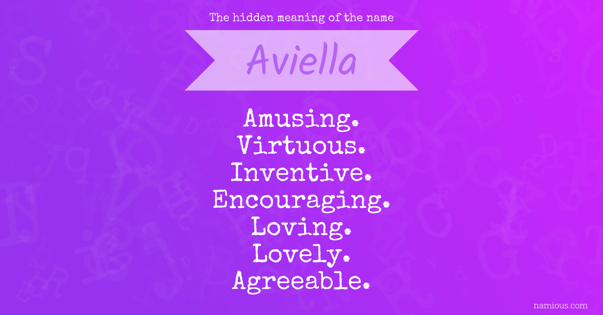 The hidden meaning of the name Aviella