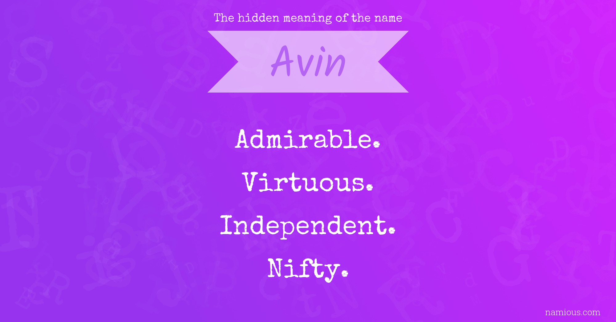 The hidden meaning of the name Avin