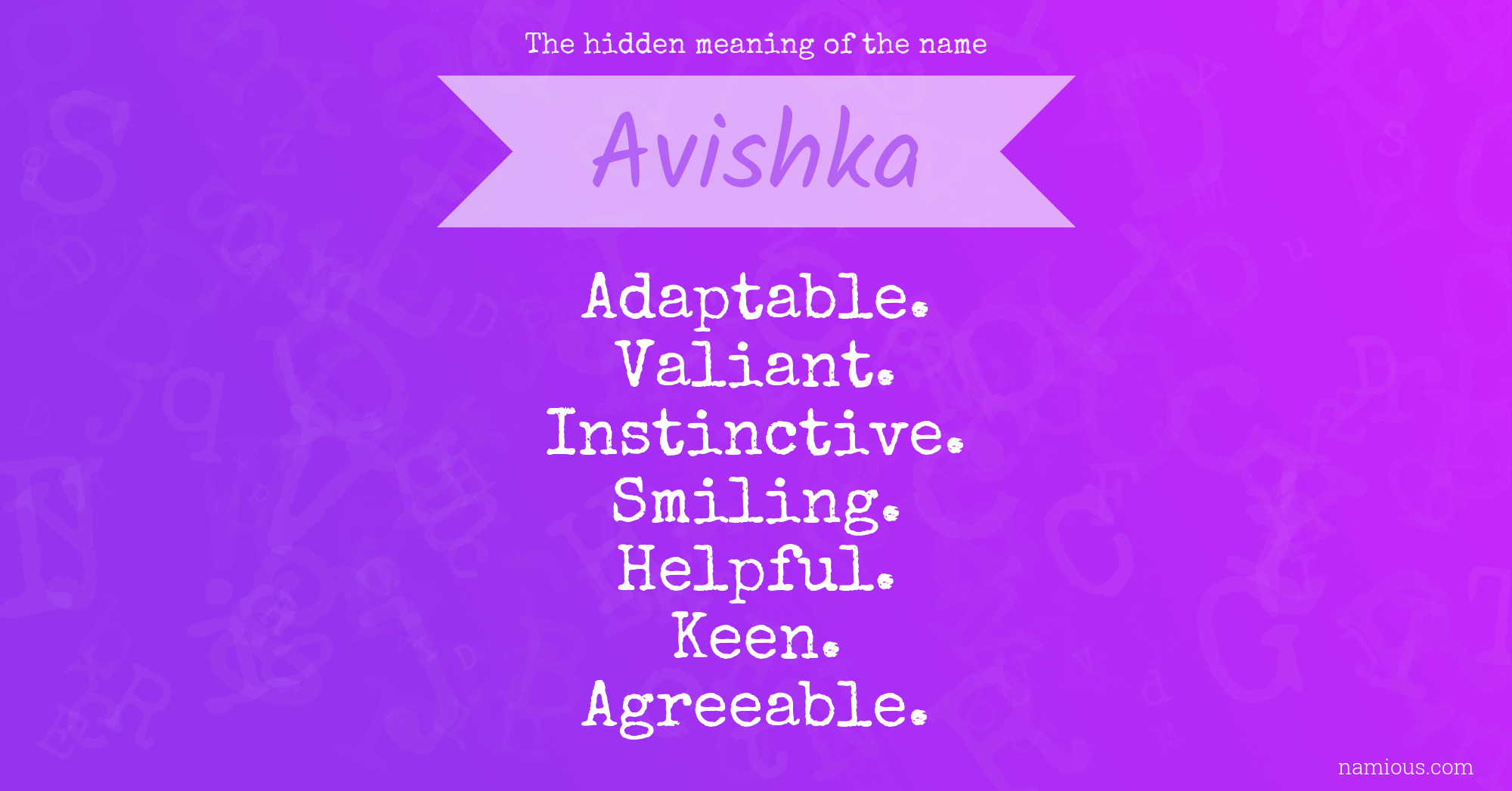 The hidden meaning of the name Avishka