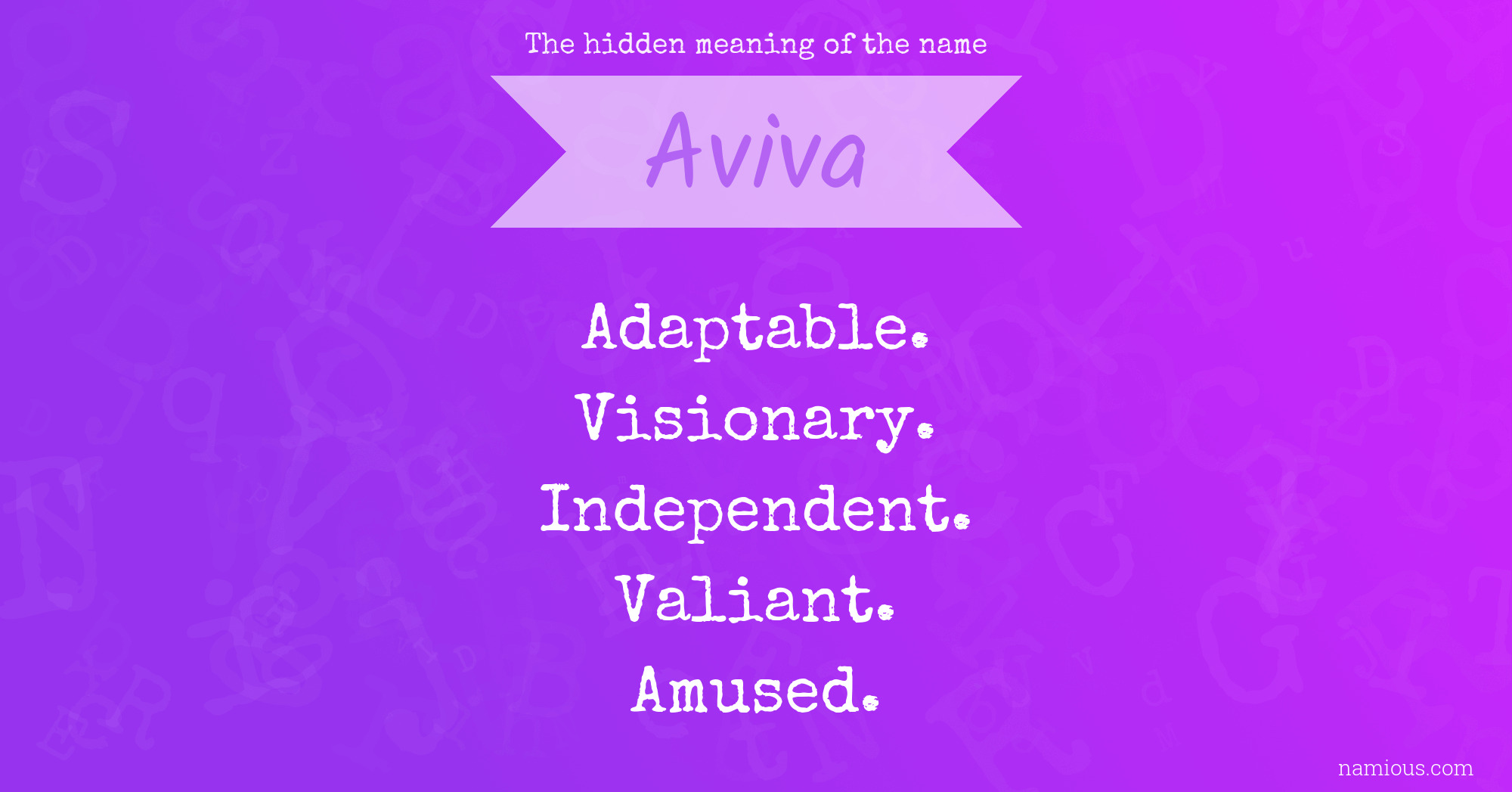 The hidden meaning of the name Aviva