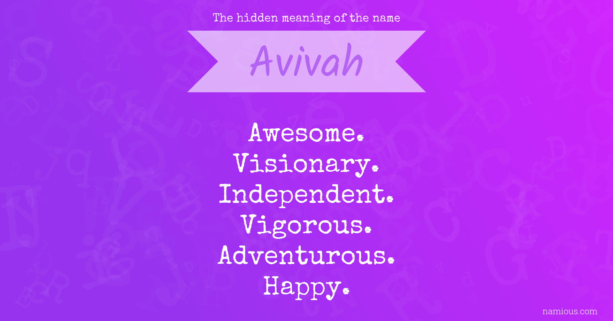 The hidden meaning of the name Avivah