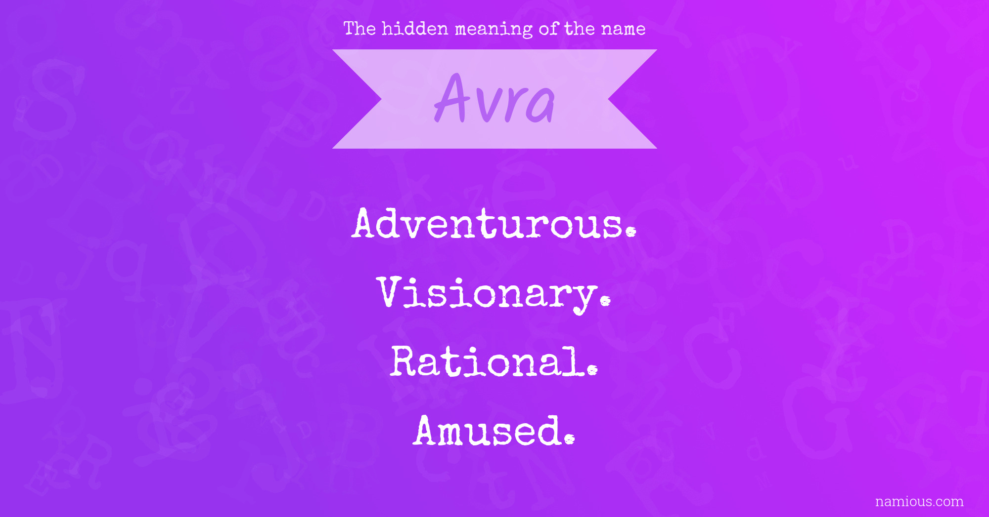 The hidden meaning of the name Avra