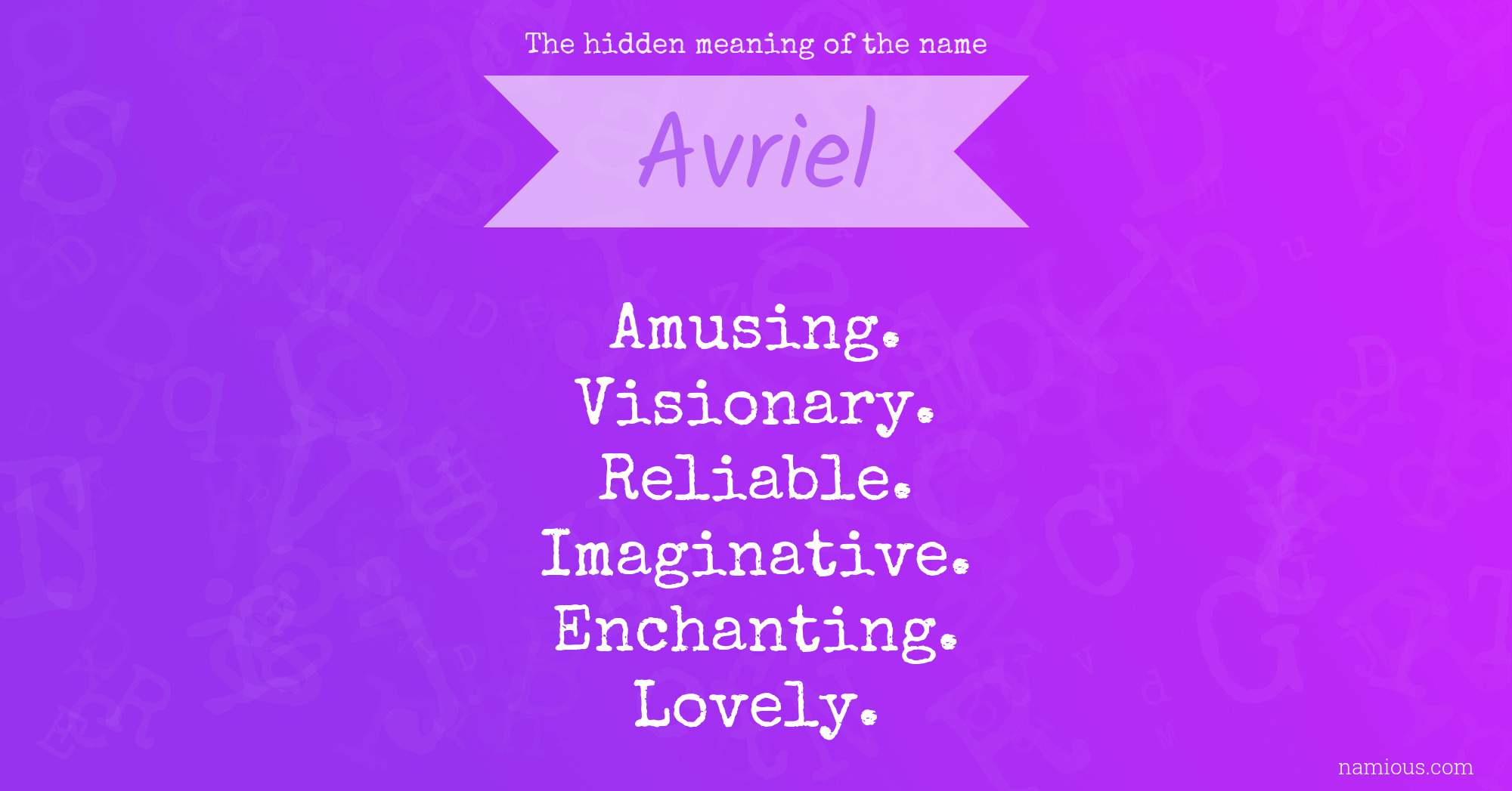 The hidden meaning of the name Avriel