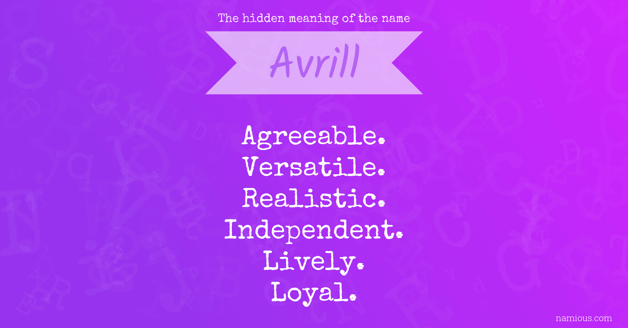 The hidden meaning of the name Avrill