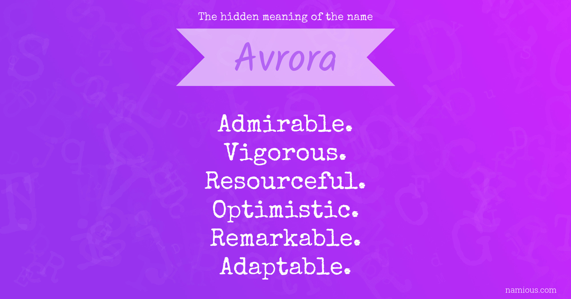 The hidden meaning of the name Avrora