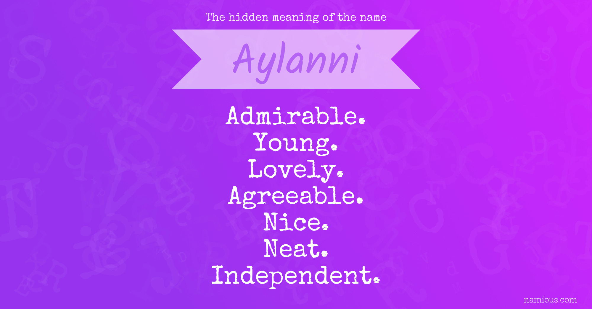 The hidden meaning of the name Aylanni