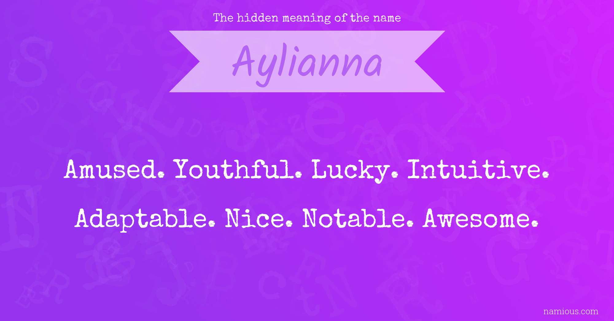 The hidden meaning of the name Aylianna