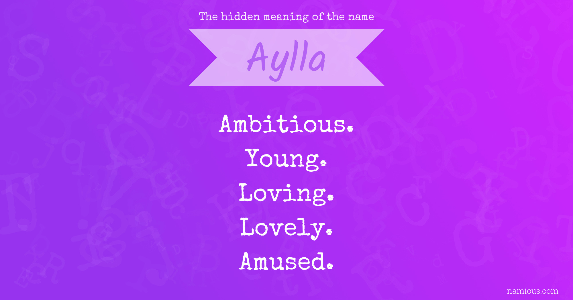 The hidden meaning of the name Aylla