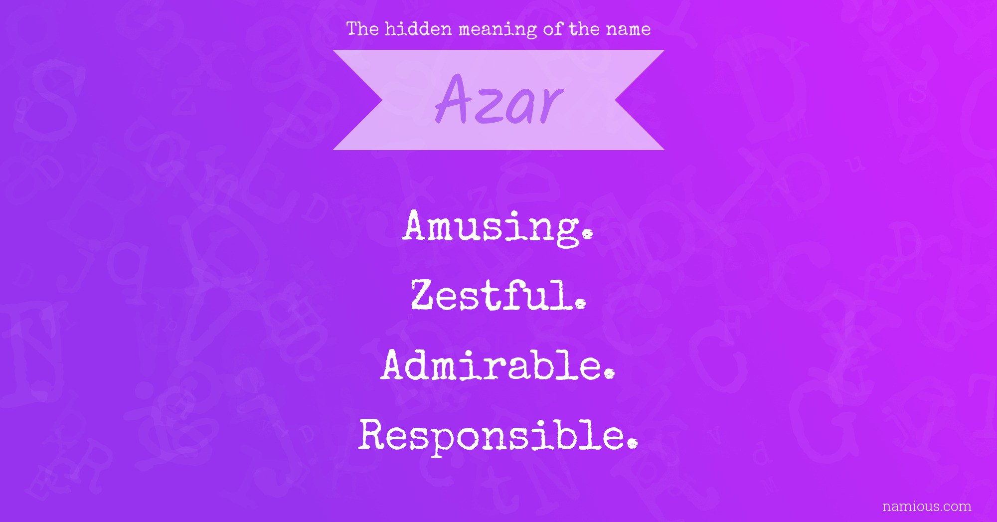 The hidden meaning of the name Azar