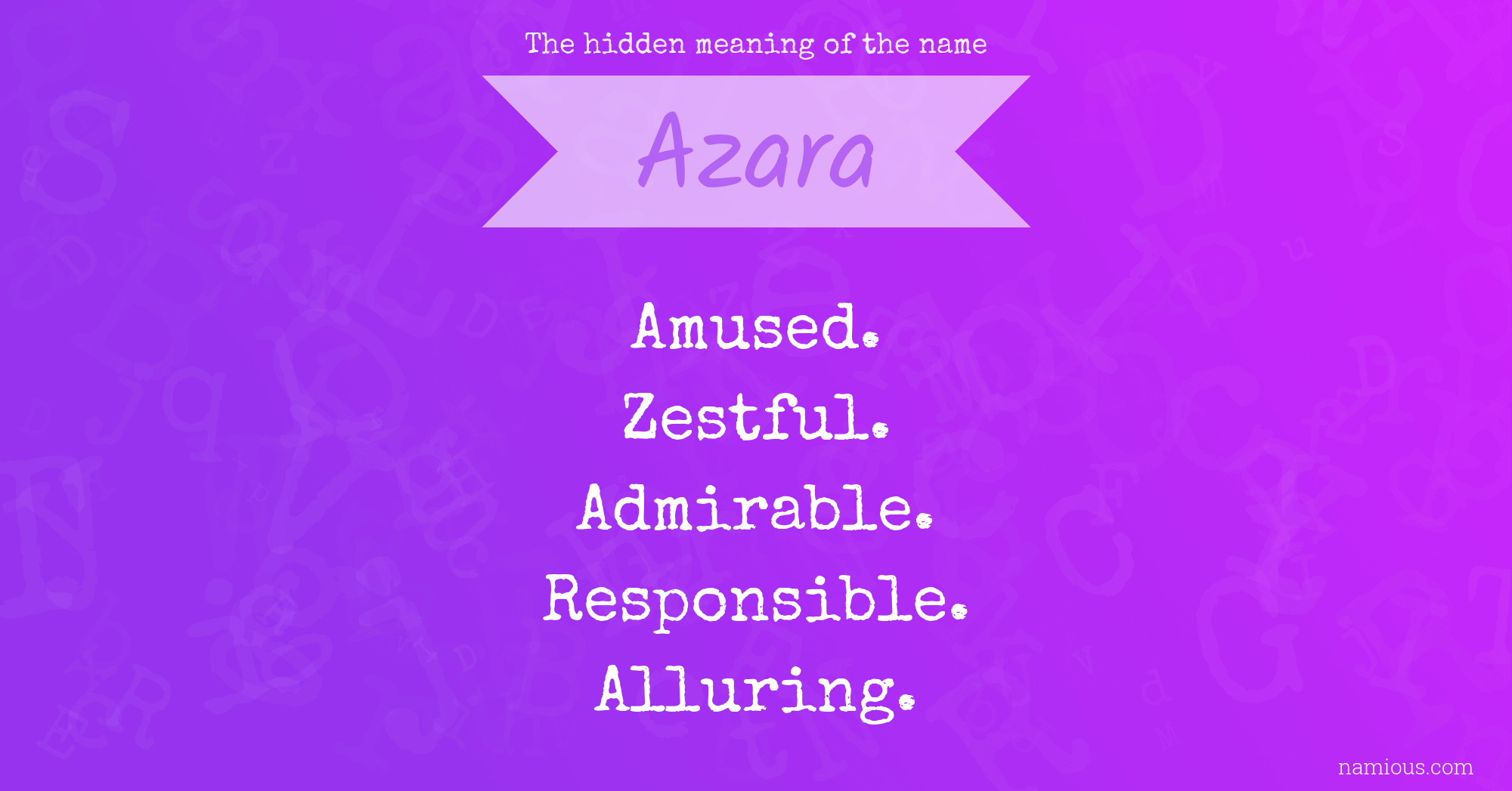 The hidden meaning of the name Azara