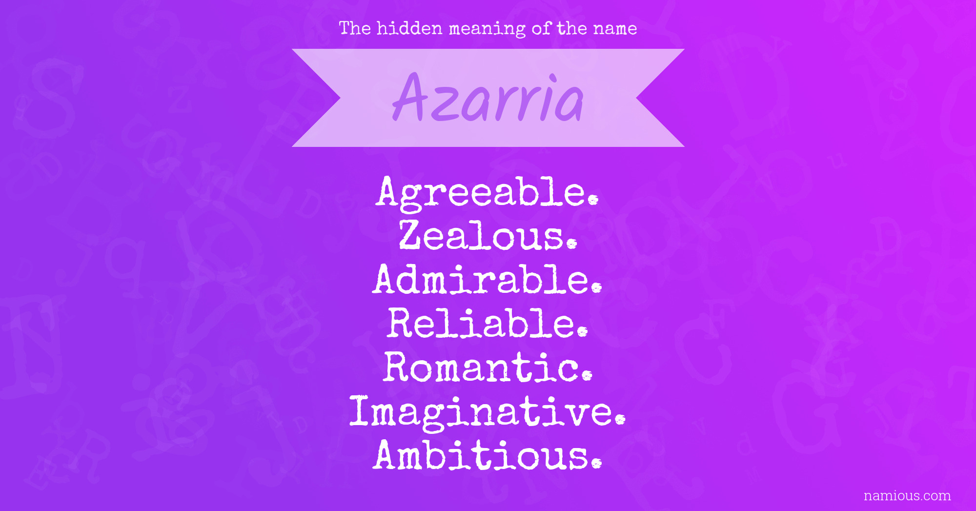 The hidden meaning of the name Azarria