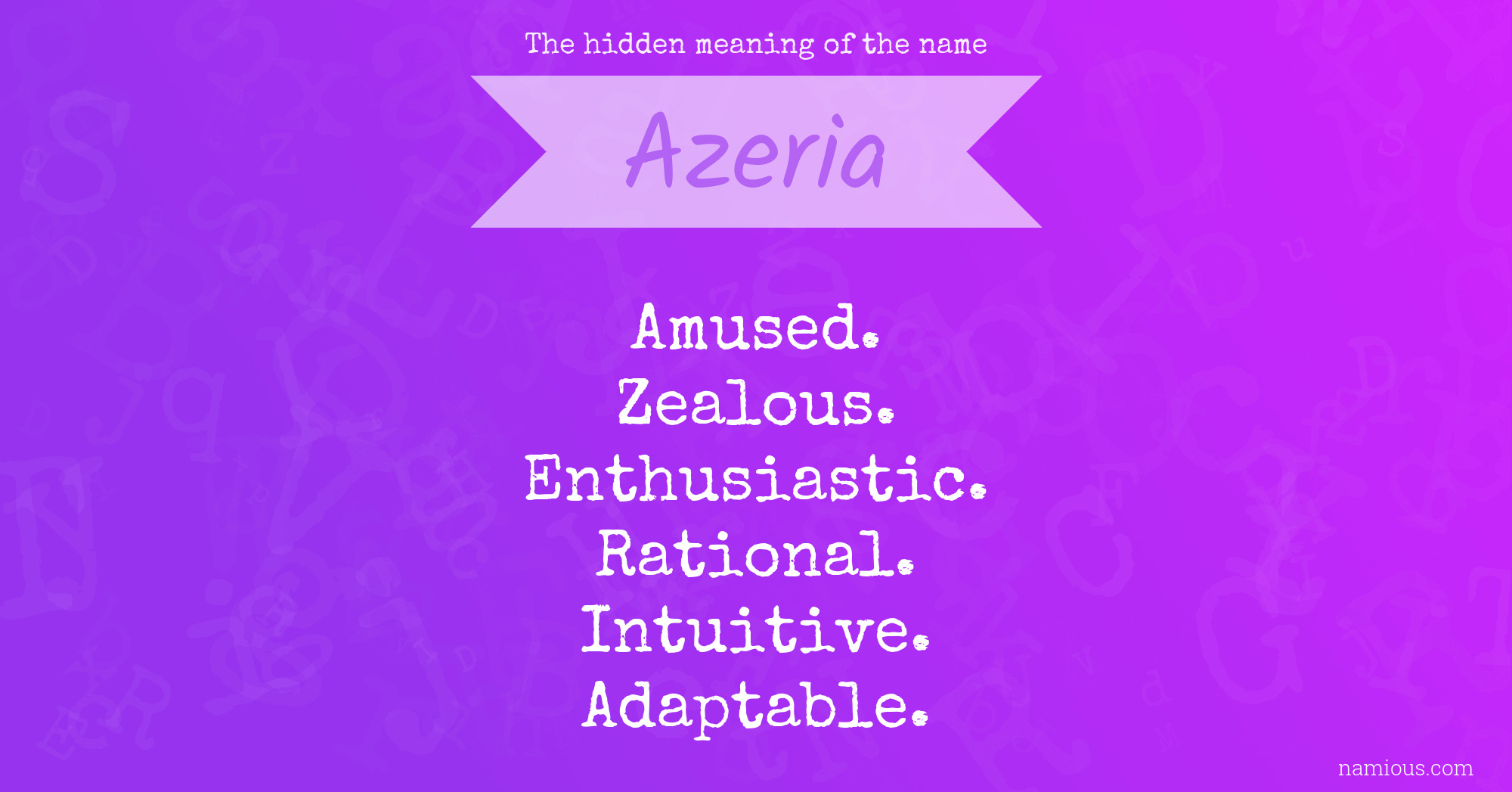 The hidden meaning of the name Azeria