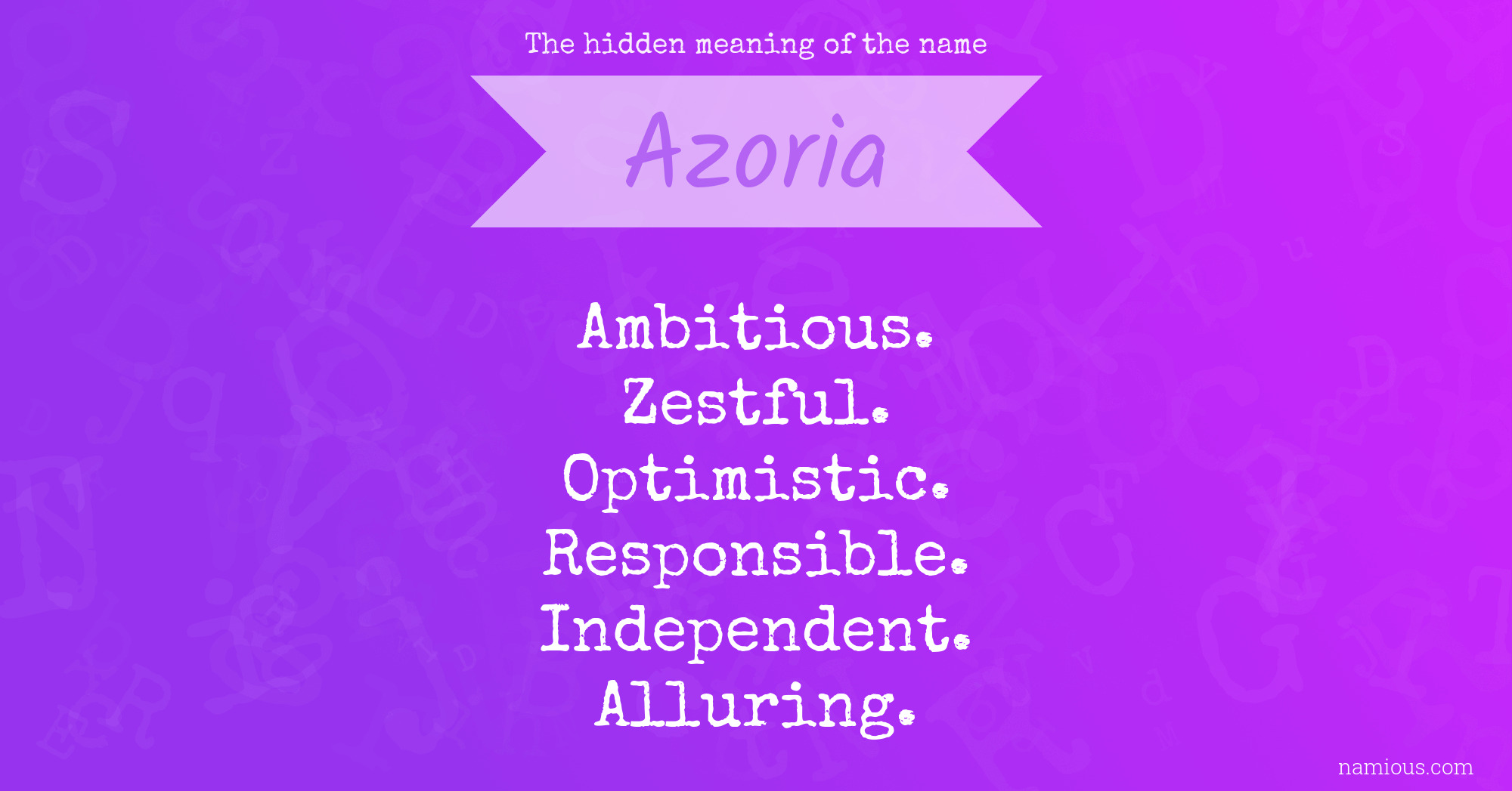 The hidden meaning of the name Azoria