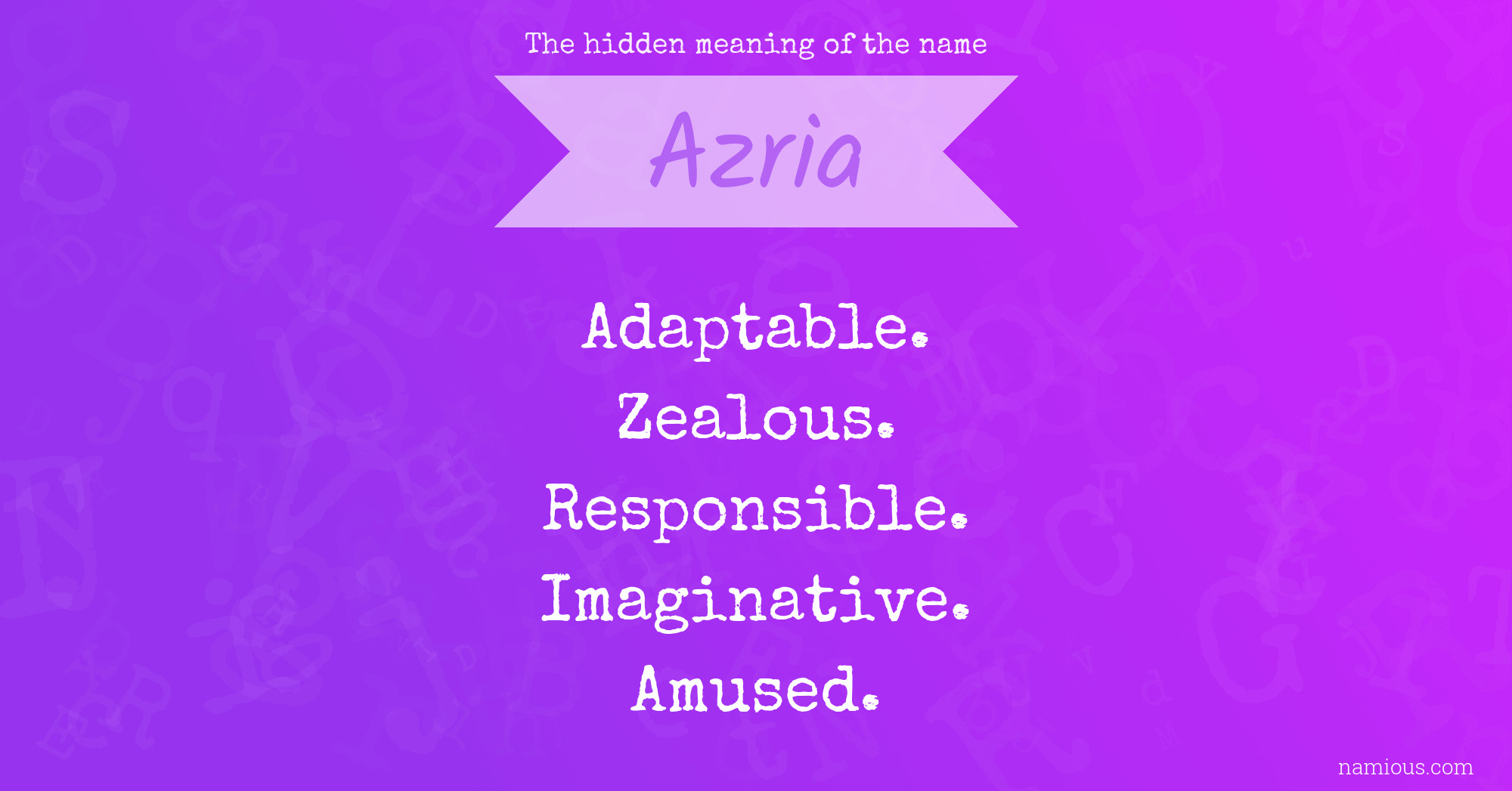 The hidden meaning of the name Azria