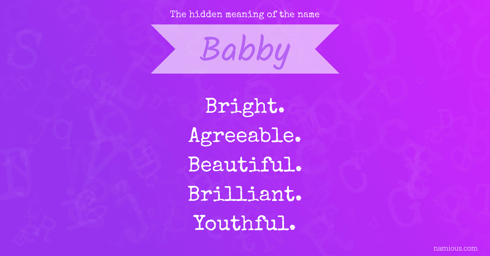 The hidden meaning of the name Babby