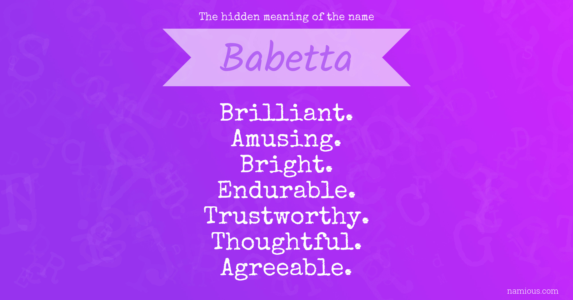 The hidden meaning of the name Babetta