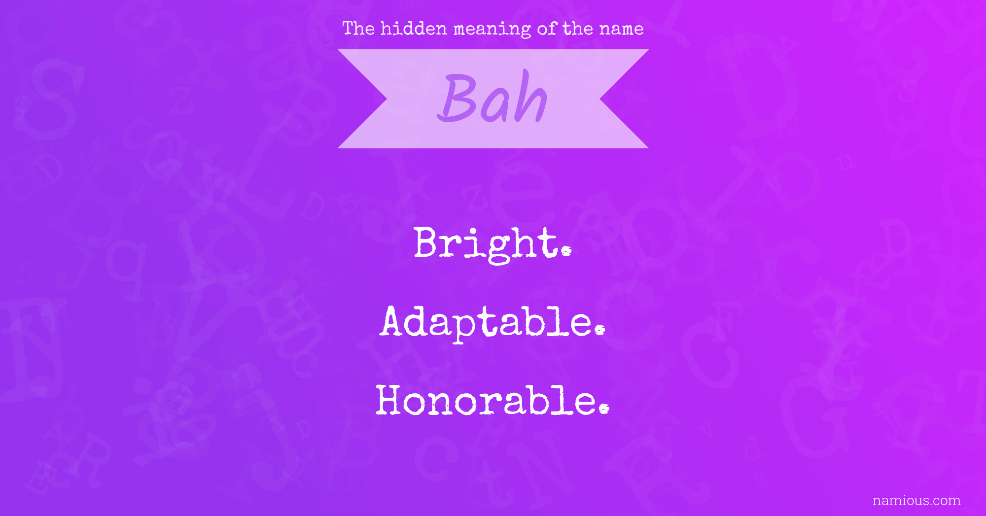 The hidden meaning of the name Bah