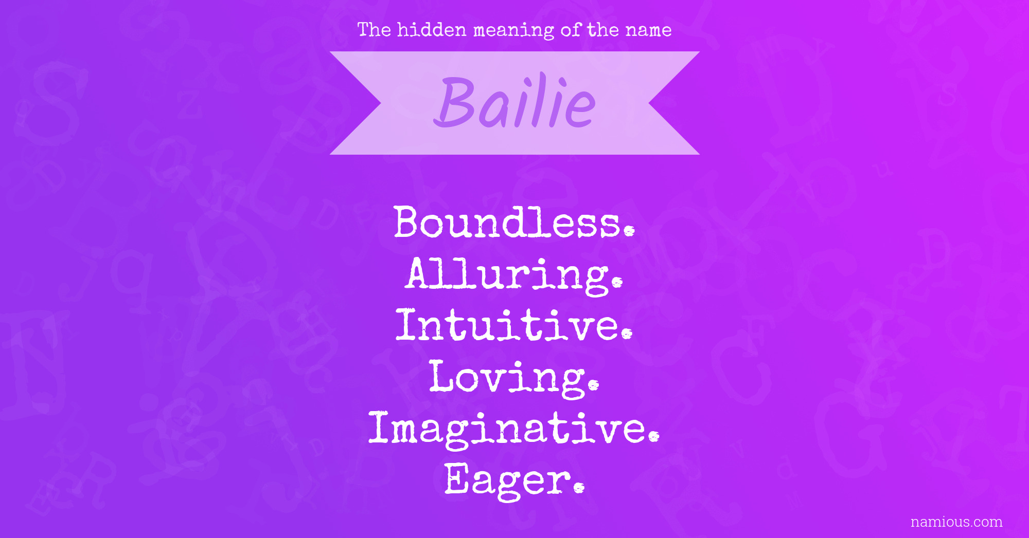 The hidden meaning of the name Bailie