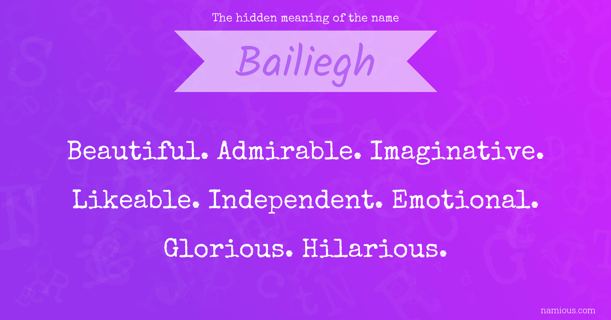 The hidden meaning of the name Bailiegh