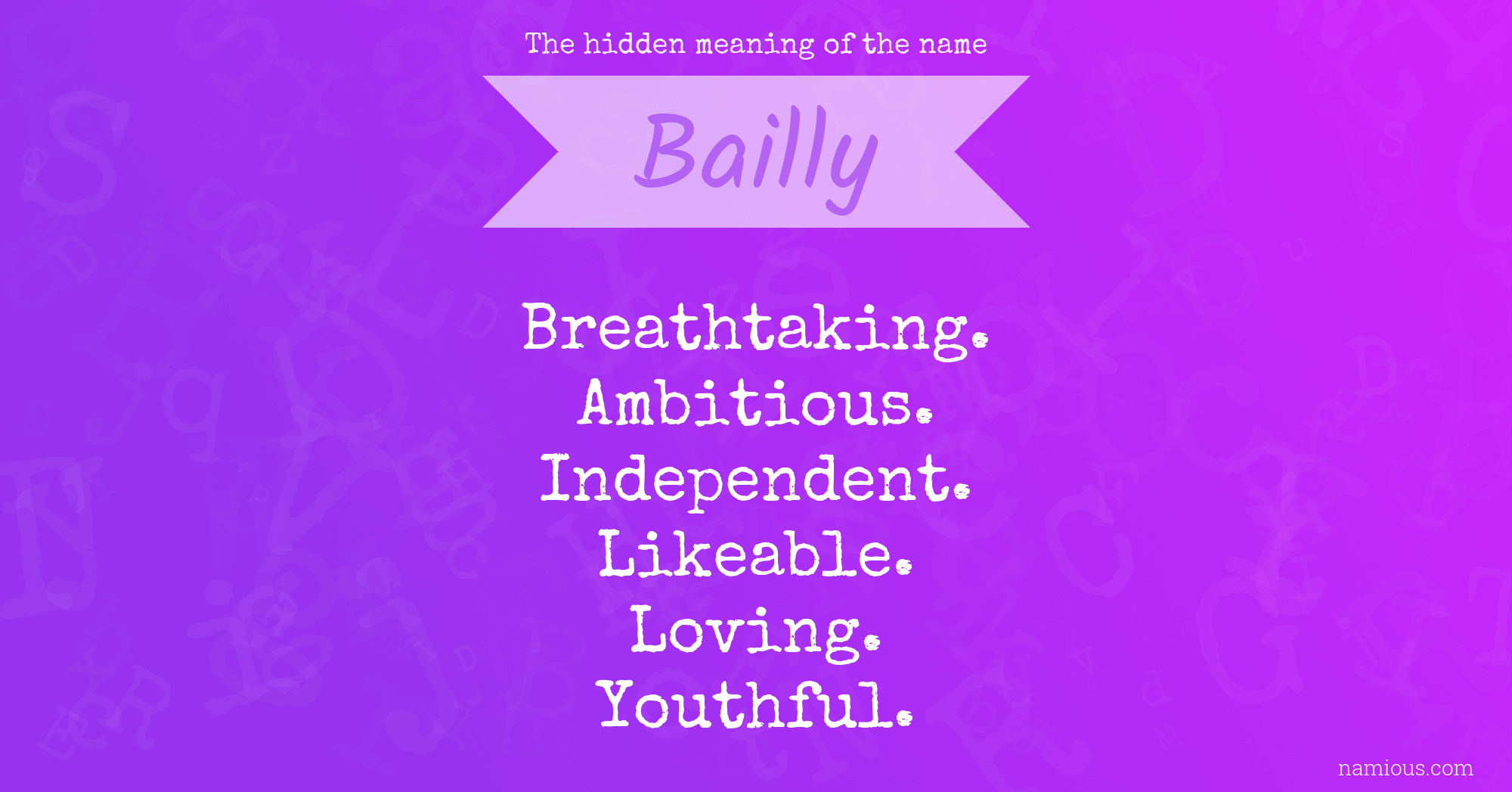 The hidden meaning of the name Bailly