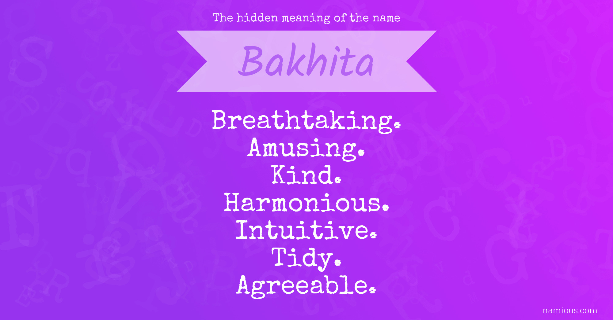 The hidden meaning of the name Bakhita