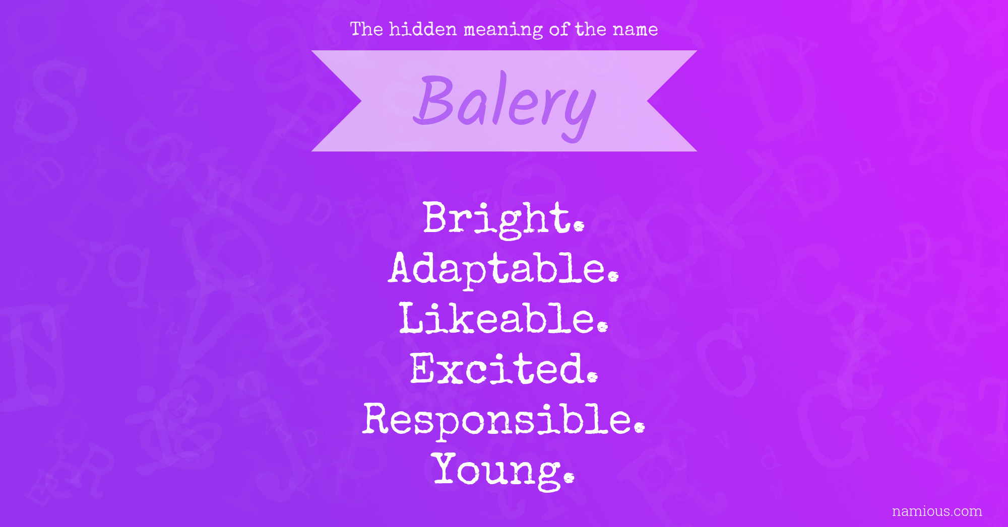 The hidden meaning of the name Balery