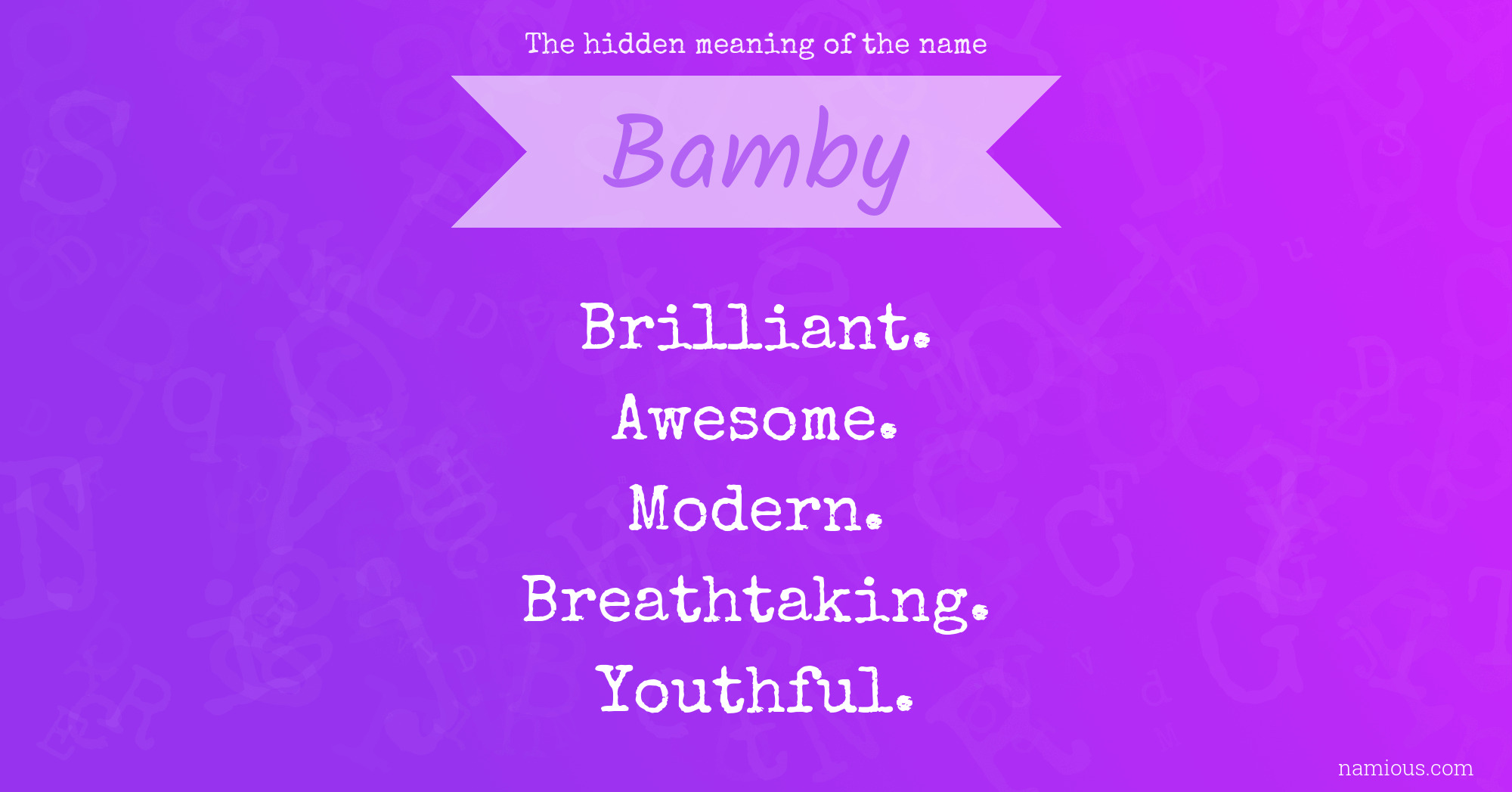 The hidden meaning of the name Bamby