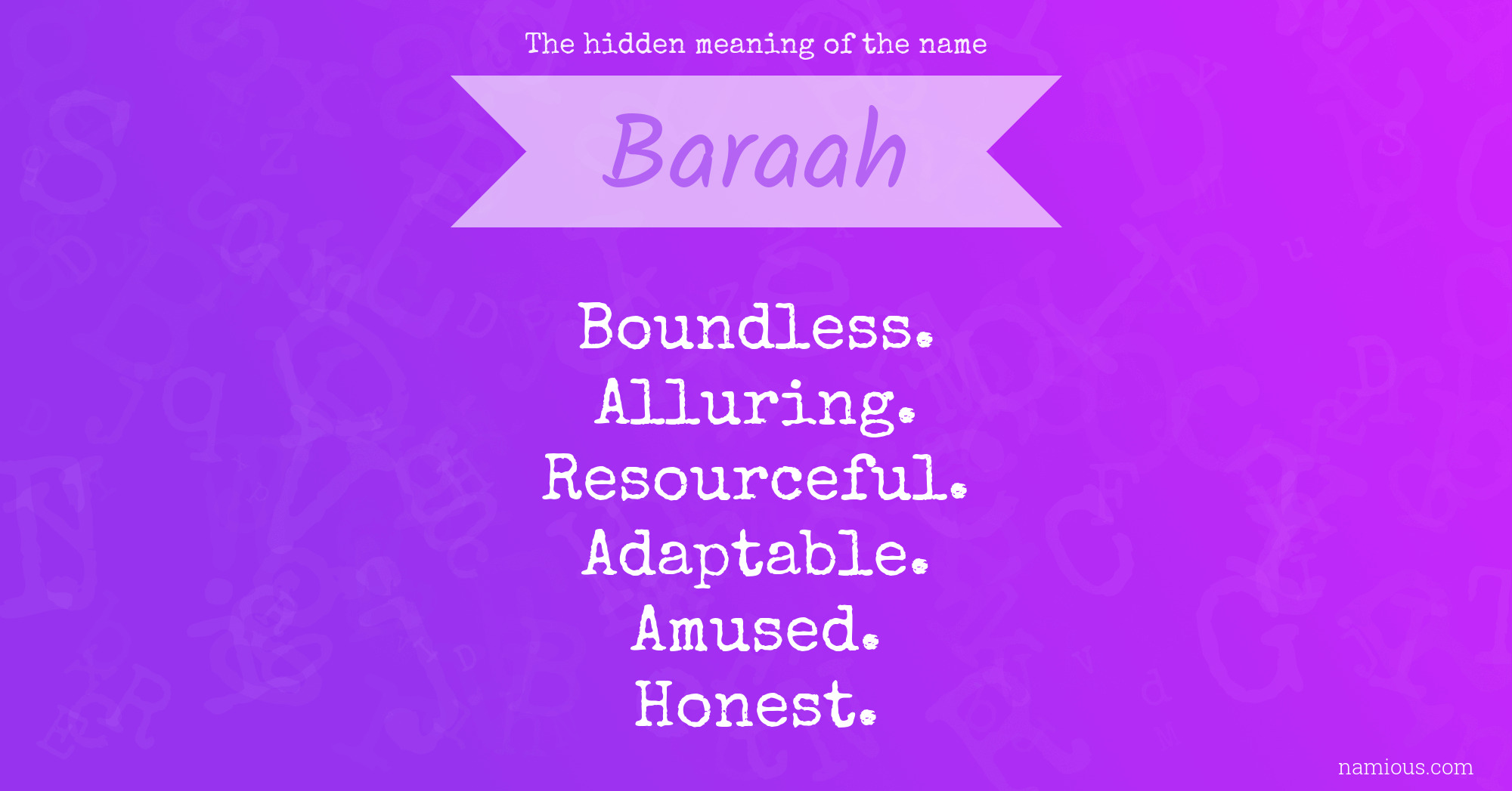 The hidden meaning of the name Baraah