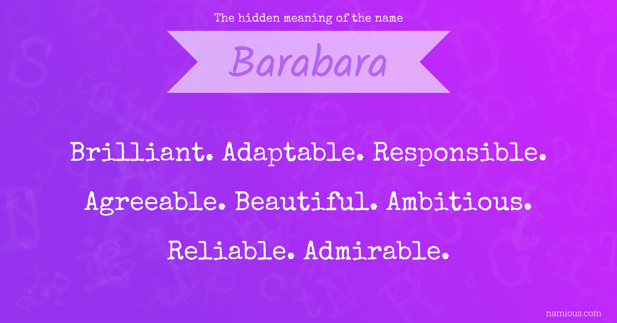 The hidden meaning of the name Barabara