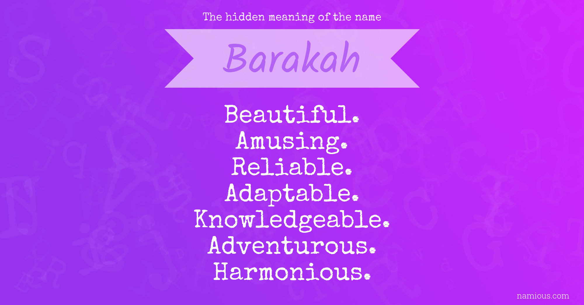 The hidden meaning of the name Barakah