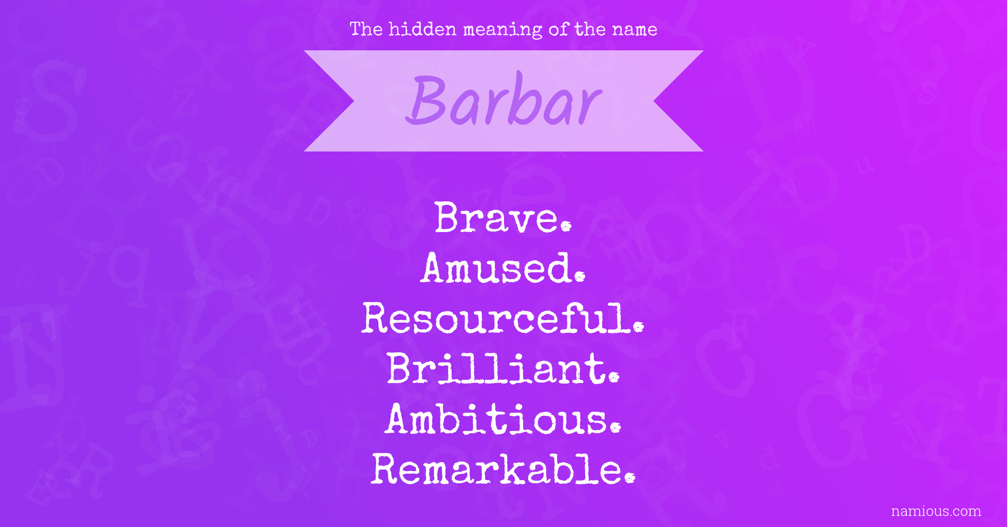 The hidden meaning of the name Barbar