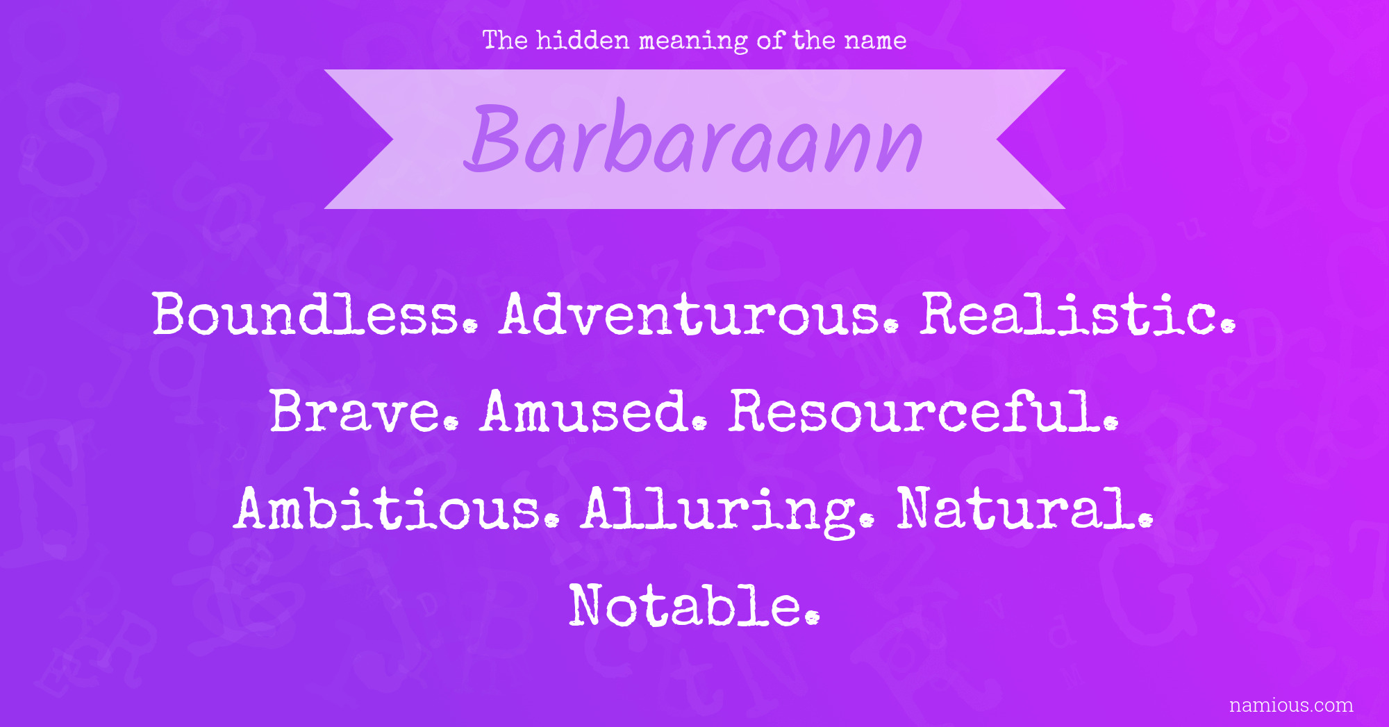 The hidden meaning of the name Barbaraann