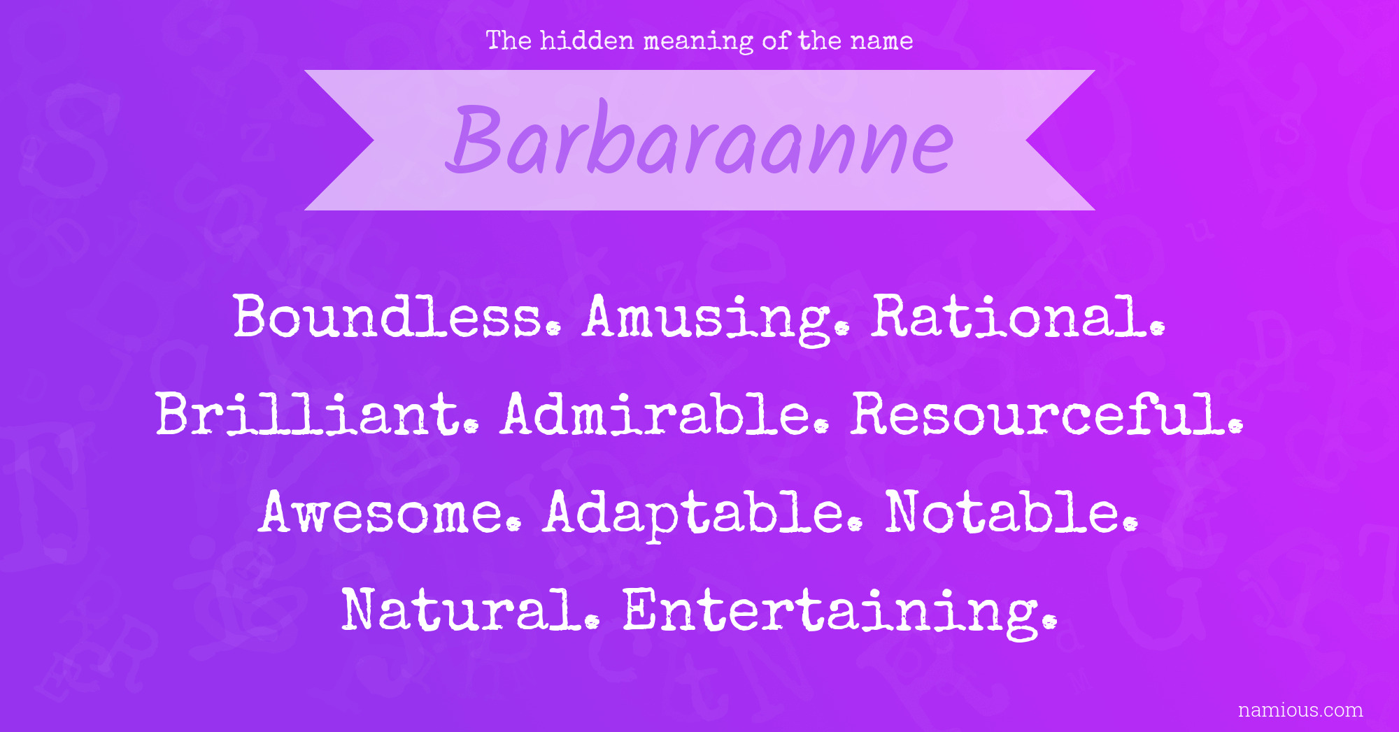 The hidden meaning of the name Barbaraanne