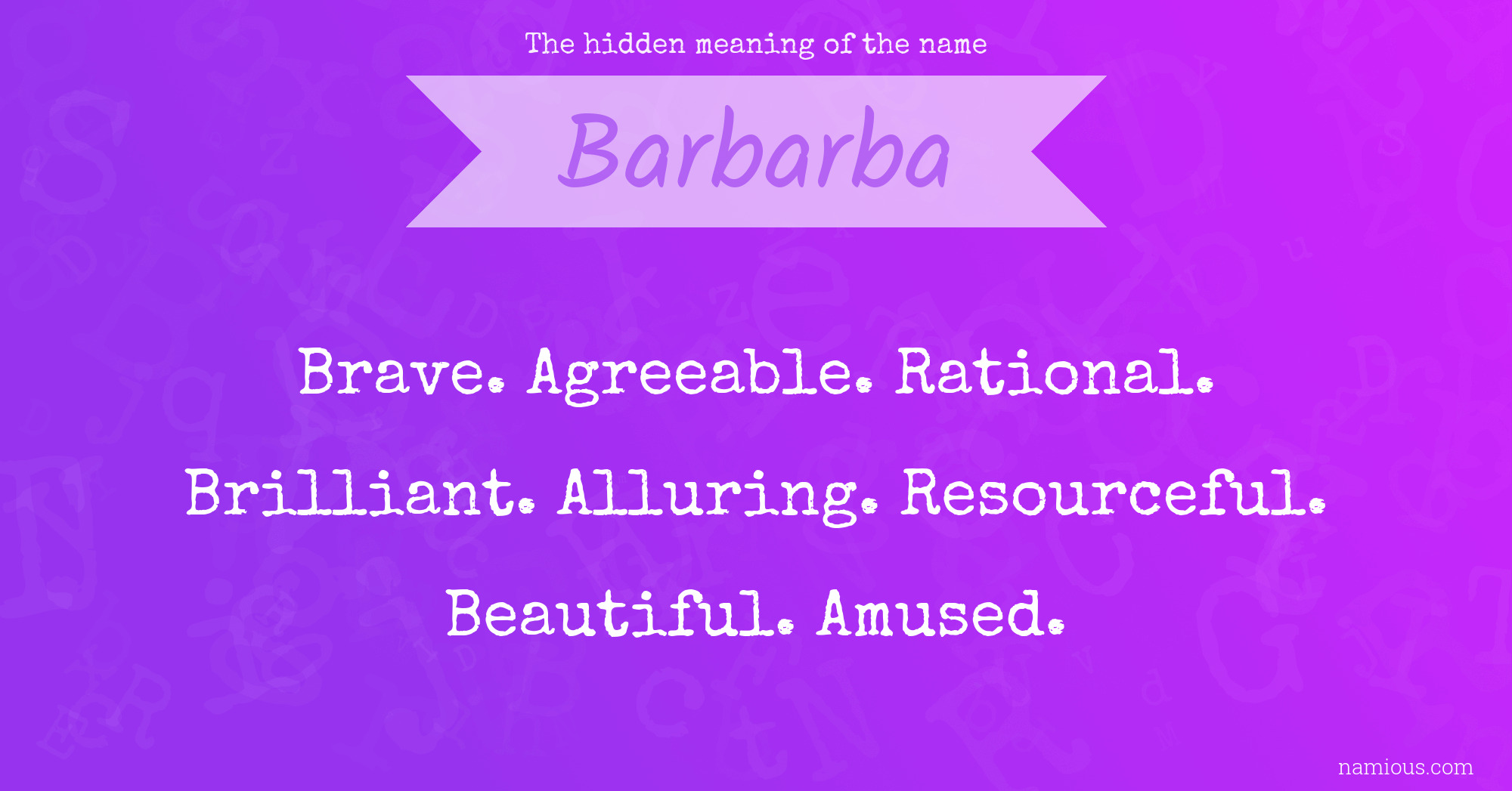 The hidden meaning of the name Barbarba