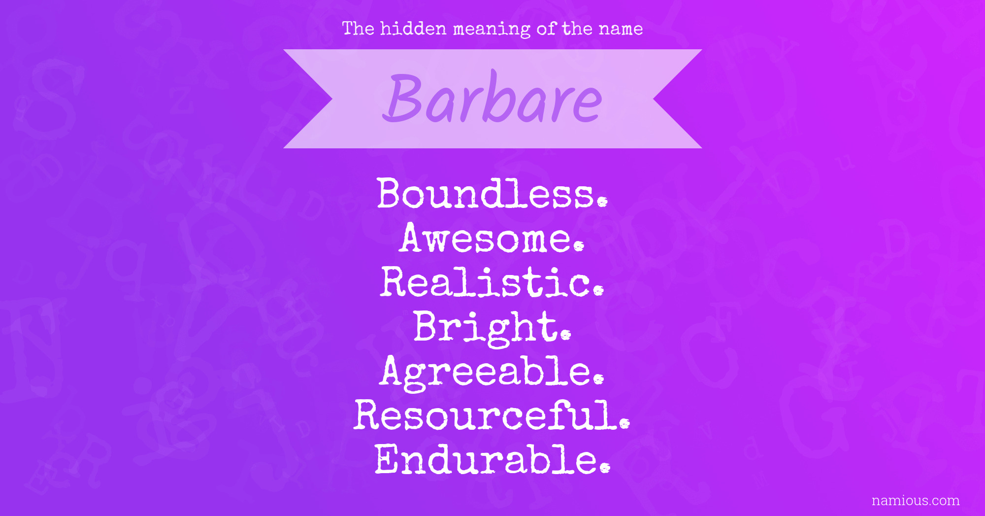 The hidden meaning of the name Barbare