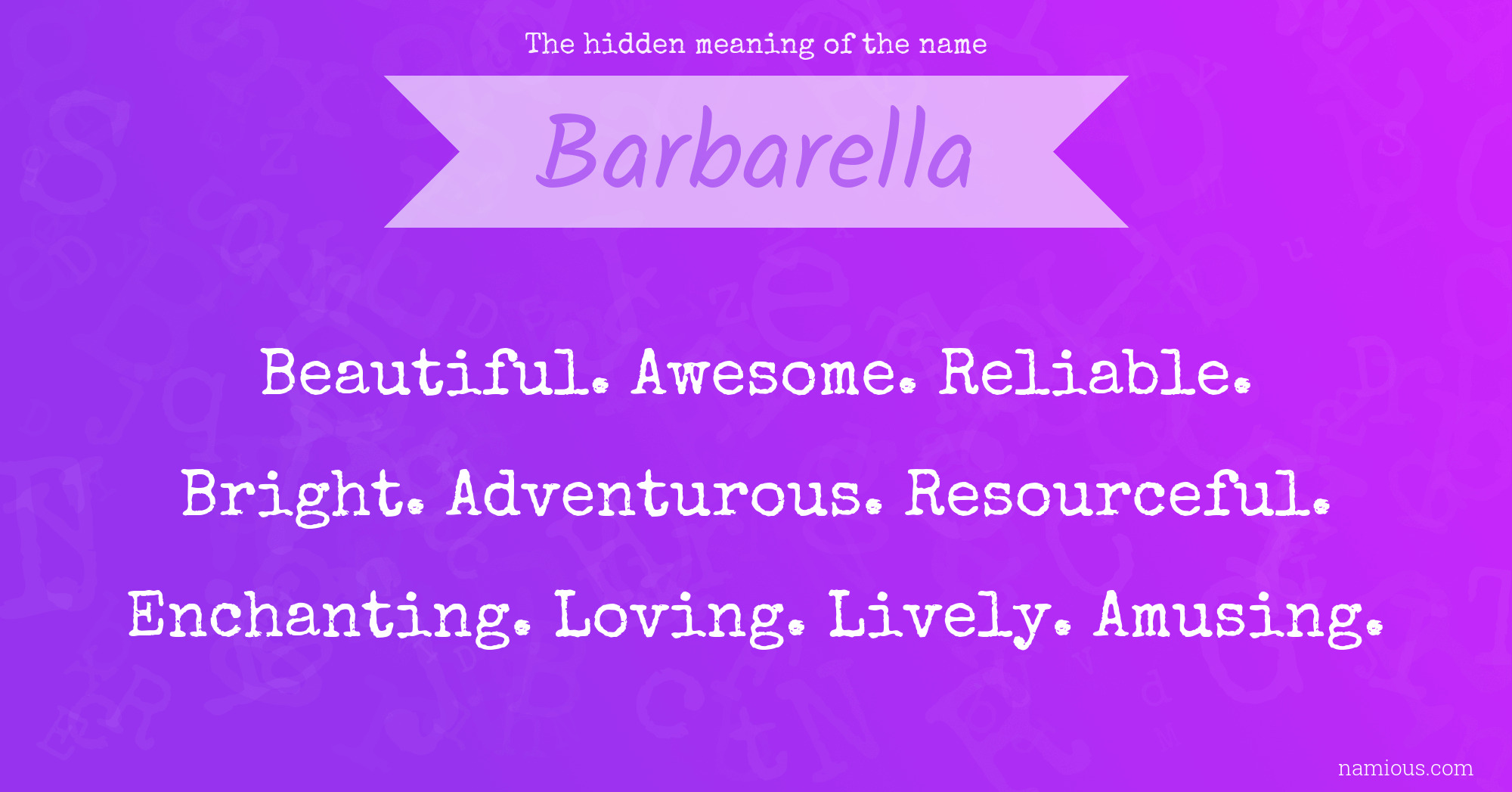 The hidden meaning of the name Barbarella