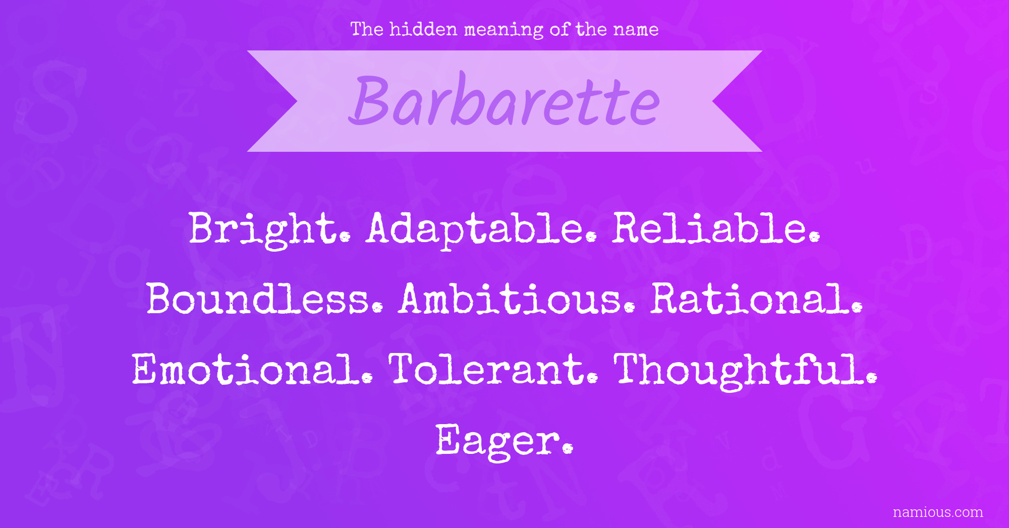 The hidden meaning of the name Barbarette