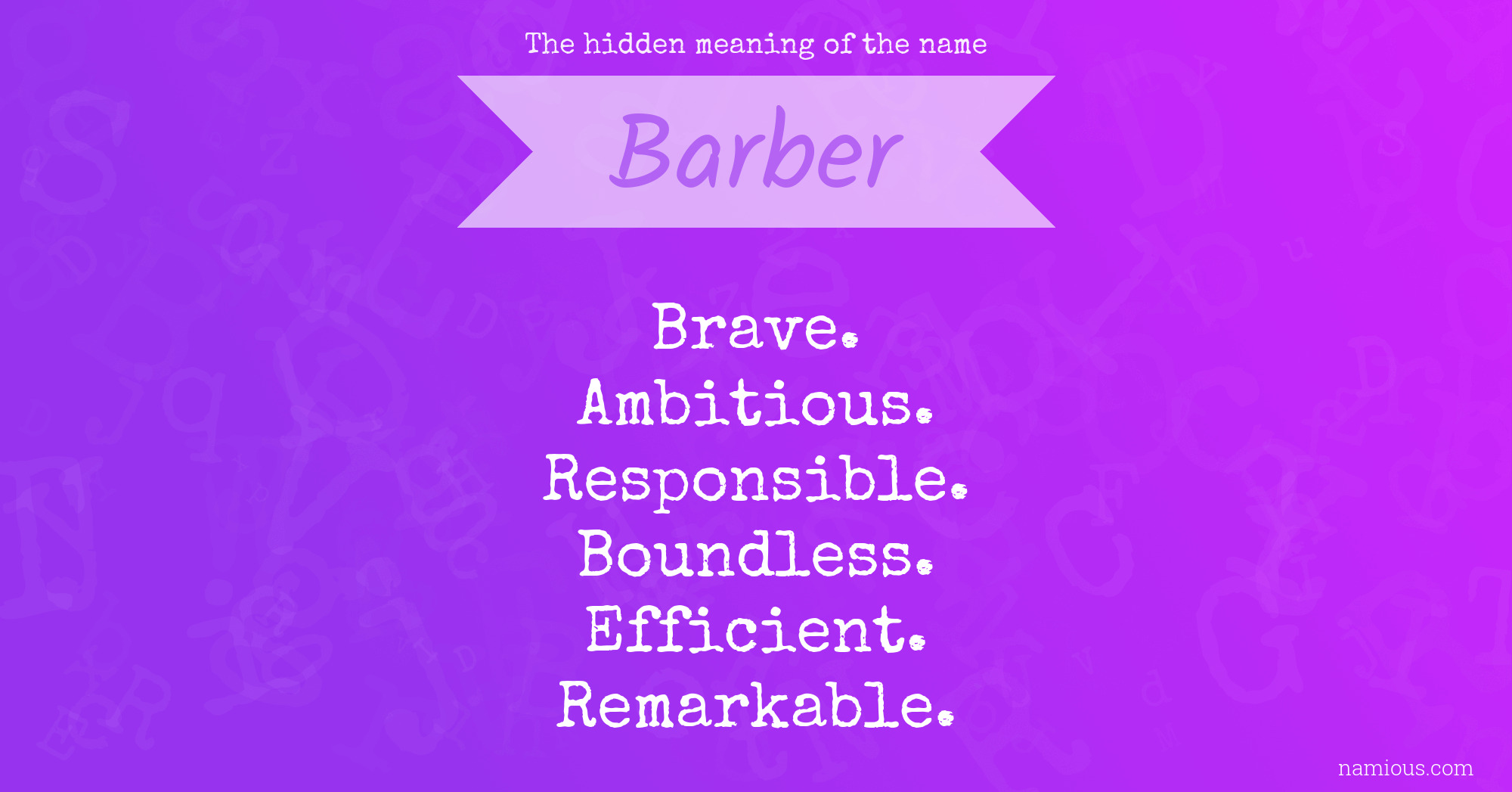 The hidden meaning of the name Barber