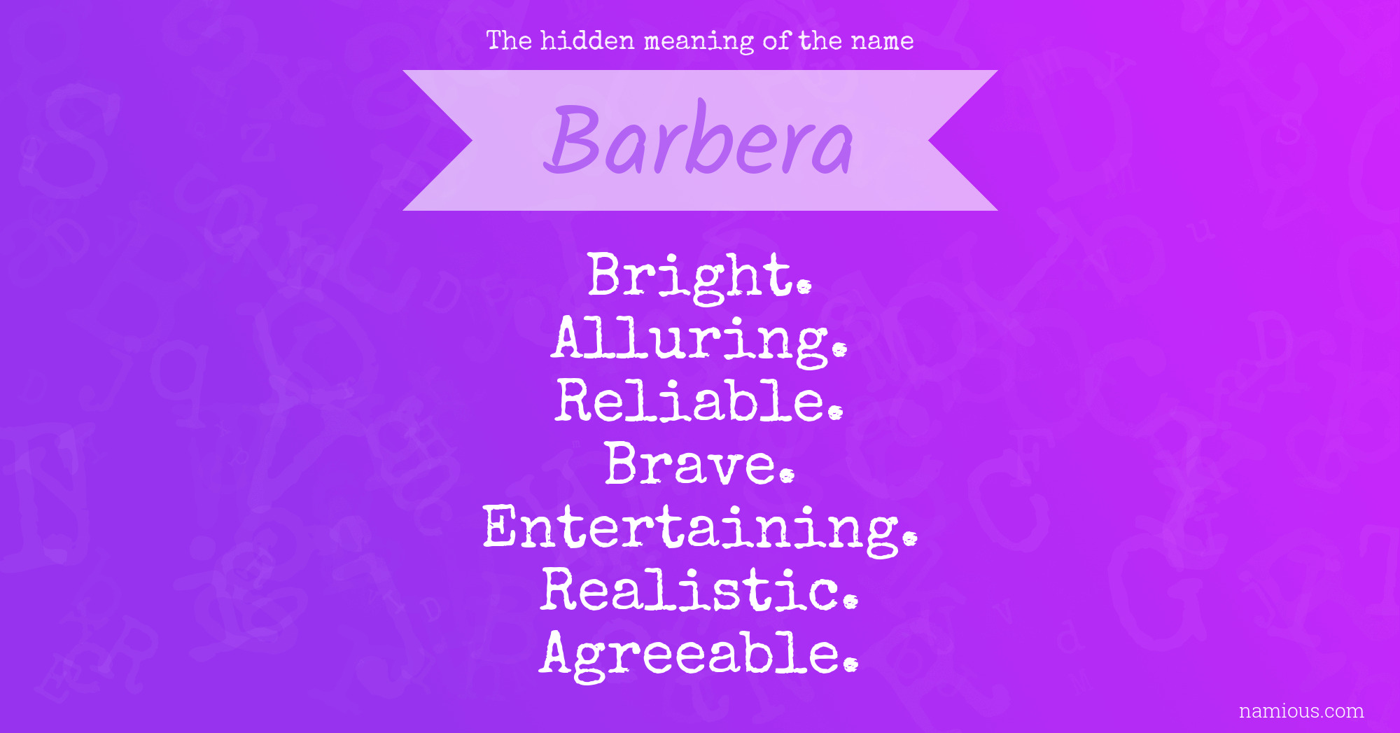 The hidden meaning of the name Barbera