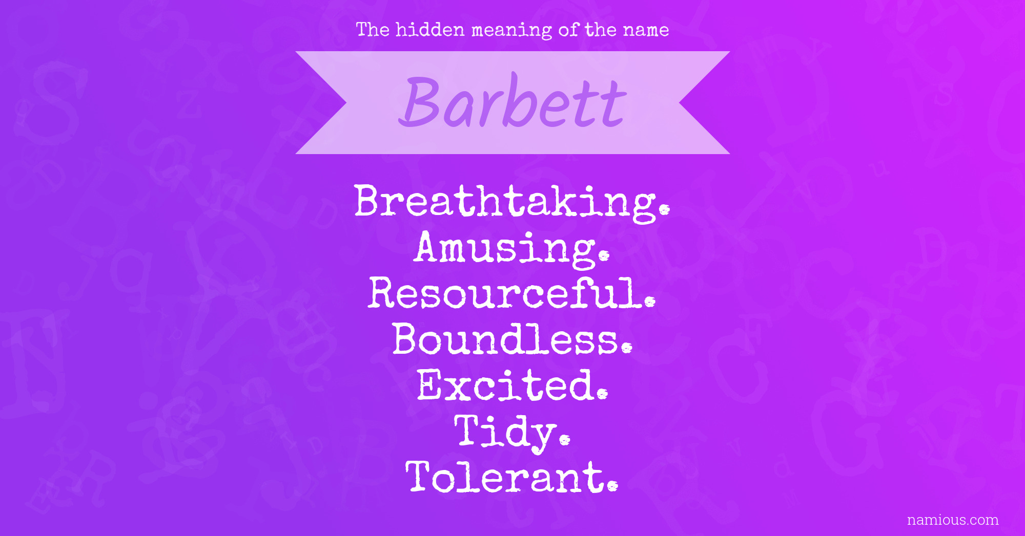 The hidden meaning of the name Barbett