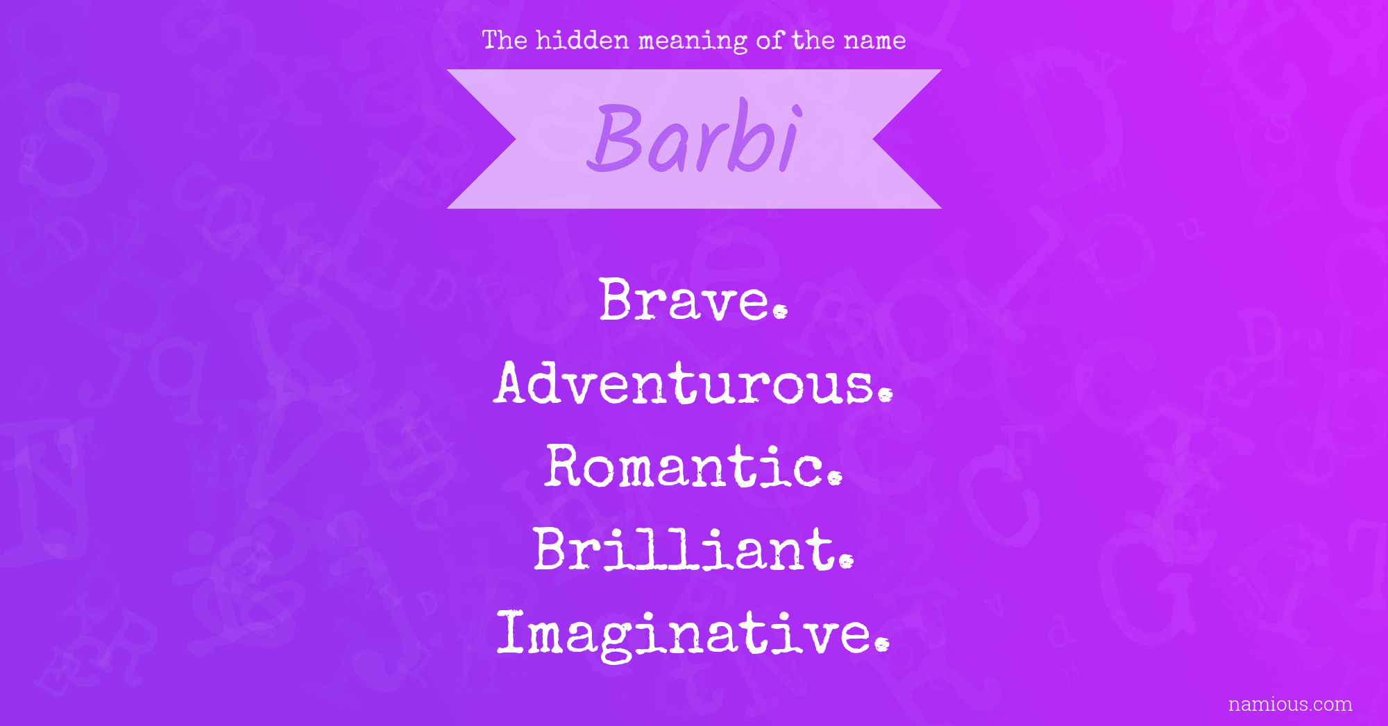 The hidden meaning of the name Barbi